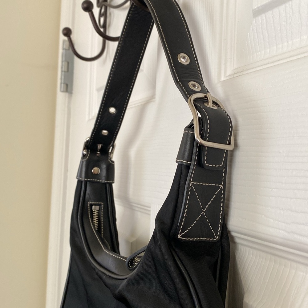 Coach Black Nylon Bag Hobo Vintage Rare Shoulder Handbag Used Y2K - Picture 5 of 12